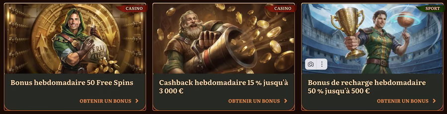 Bonus et offres spéciales